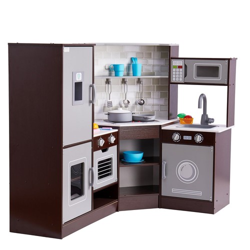 Corner wooden play kitchen - corner,